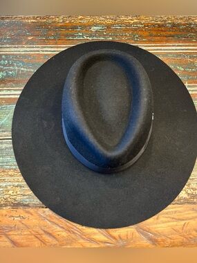 rag & bone Black Thames Fedora with Subtle Trim